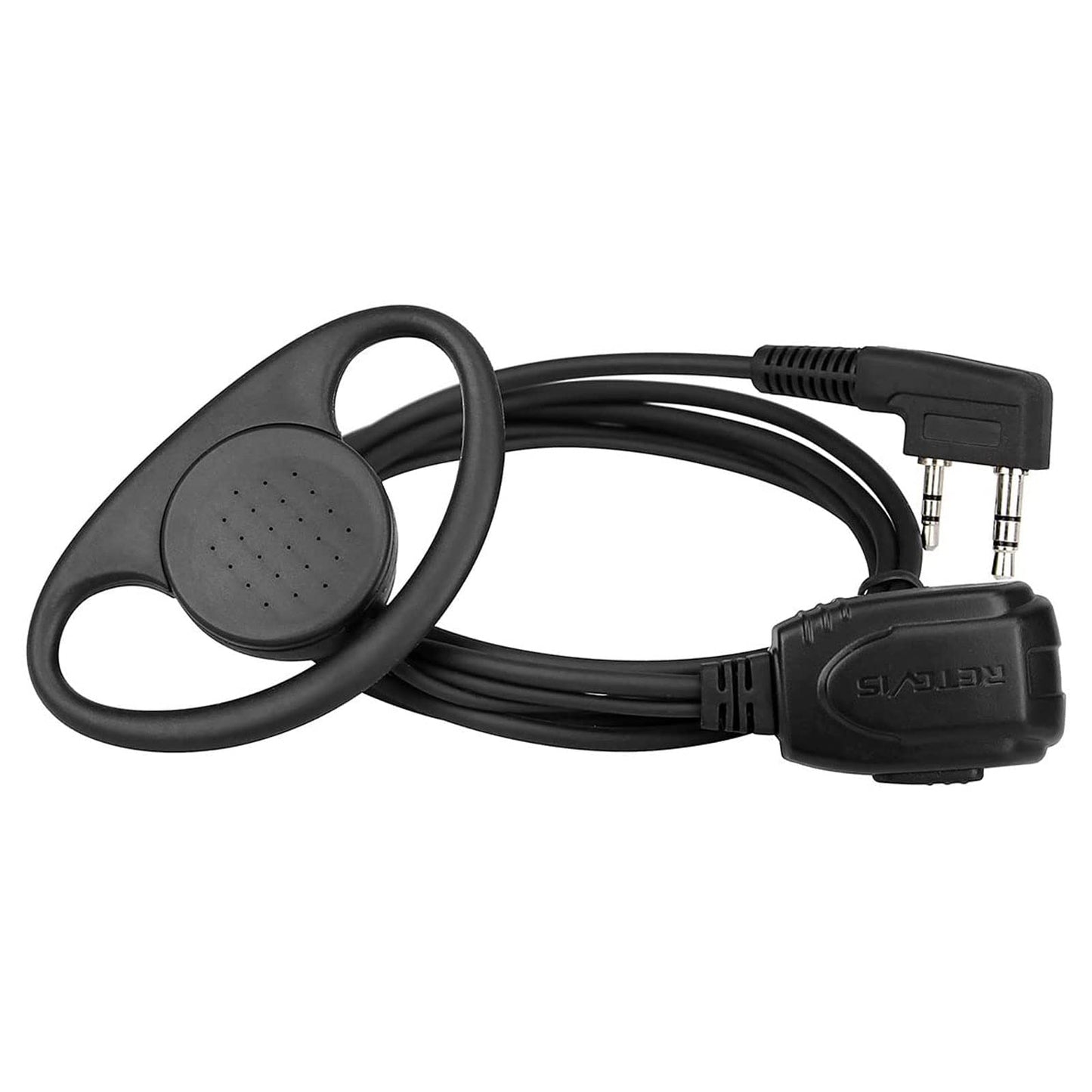 Retevis Walkie Talkie Earpiece with Mic, D Shape, Double Wire, 2 Pin, for RT22 RT68 RT21 H-777 RT86A, Compatible with Pxton, Baofeng BF-888S, Kenwood Walkie Talkie, Two Way Radio Headset(10 Pack)