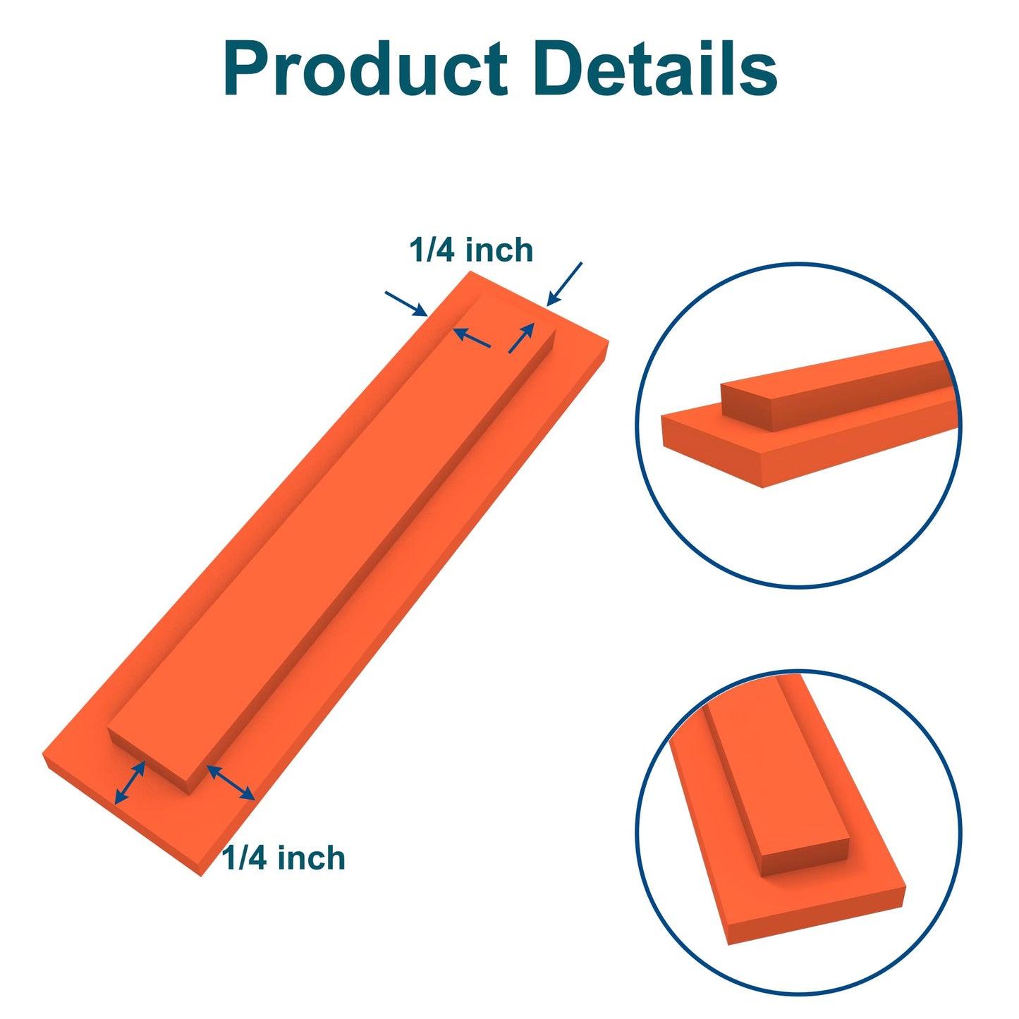 1/4" Trim Reveal Tool - Precision Trim Gauges - Non-Damaging Hard Plastic Door Reveal Marking Tools For Accurate Jamb Marking - Wood Reveal Spacing Tool (orange)