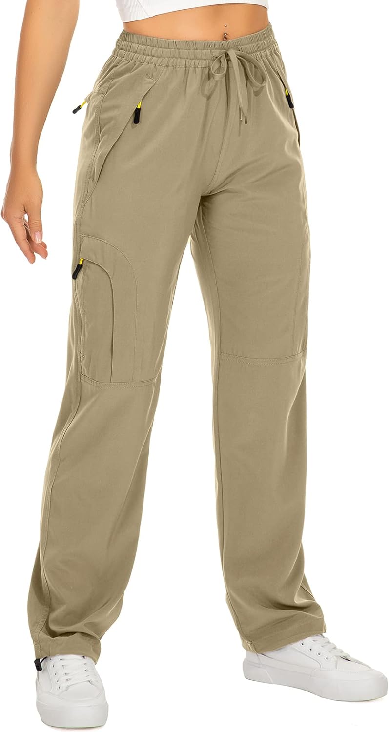 Skiennix Women's Hiking Pants - Quick Dry, UPF 50, Lightweight Travel & Golf Cargo Pants with Zipper Pockets