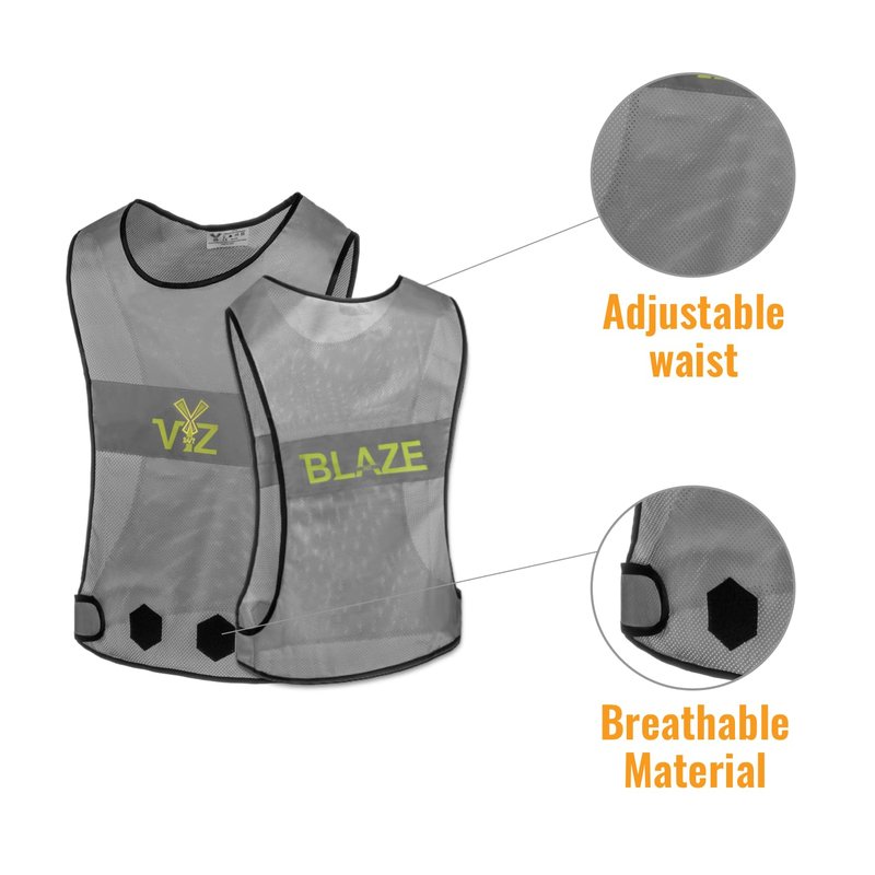 247 Viz Blaze Reflective Running Vest – Reflective Vest Running at Night for Walkers, Women & Men. High Visibility Reflective Gear, Cycling, Walking, Biking & Running Vest, High Vis Neon Safety.