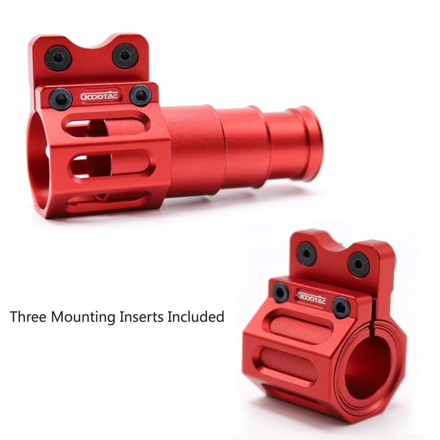 GOODTAC Offset Flashlight Ring Mount for M-System Rail-3 Mounting Inserts Included (Red)