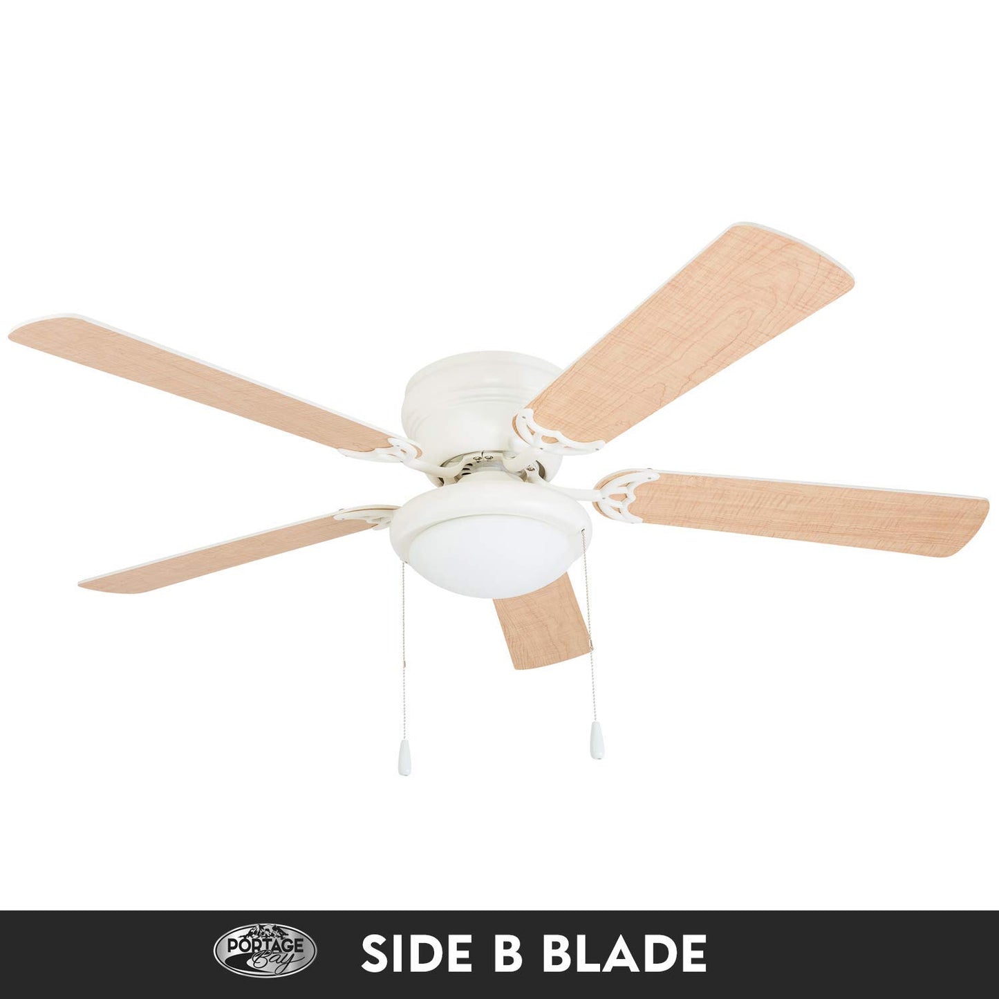 Portage Bay 50254 Hugger 52" White West Hill Ceiling Fan with Bowl Light Kit