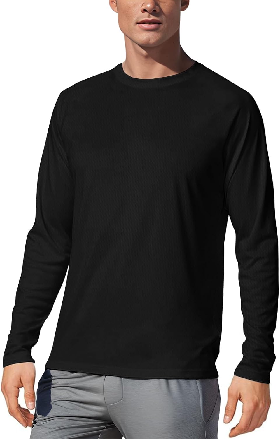 Skiennix Men's UPF 50+ Long Sleeve Tee - Quick Dry UV Sun Protection for Athletic Activities