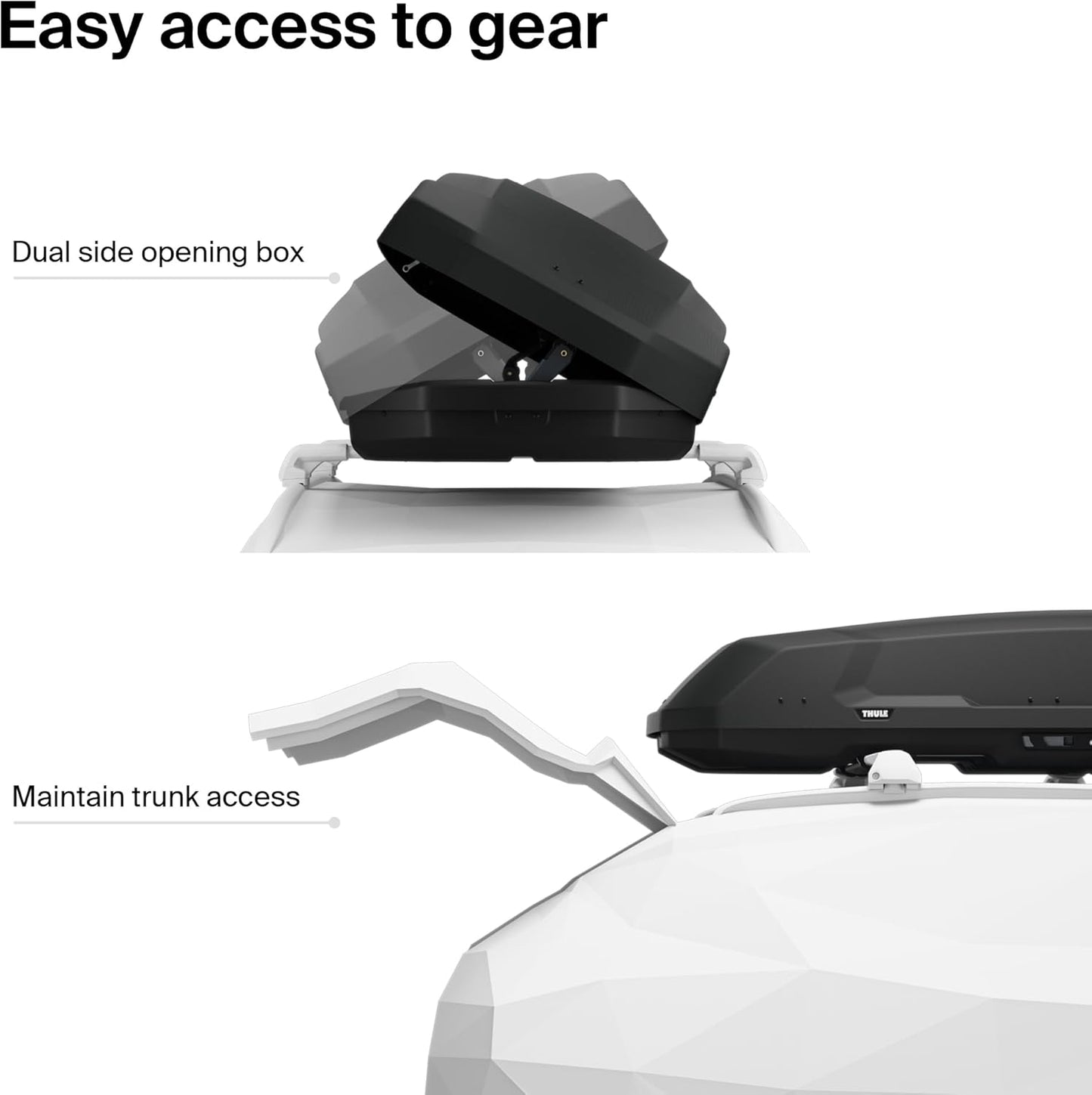 Thule Force 3 M - Durable Rooftop Cargo Box for Extra Storage | Sleek Design & Easy Installation