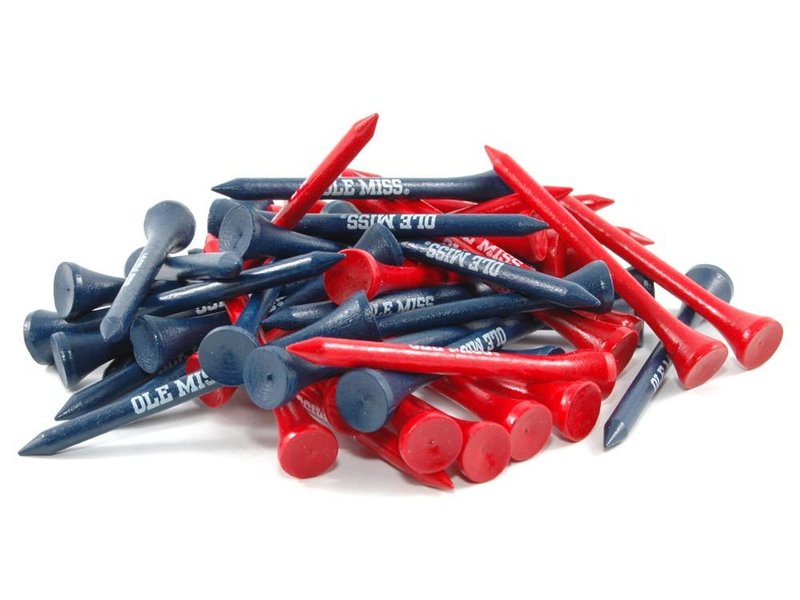 Team Golf NCAA Ole Miss Rebels Pack Of 50 Golf Tees 2-3/4" Golf Tees, 50 Pack, Regulation Size, Multi Team Colors
