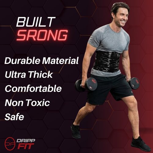 Dripp Fit Osmotic Plastic Body Wrap Workout and Sweat Enhancer Stomach Body Film Applicator Power Wrap 60 Meters Black