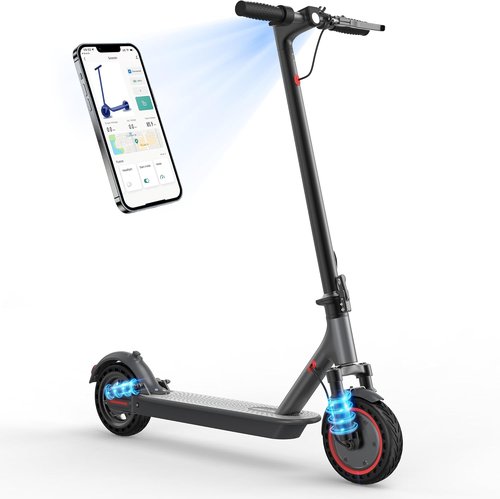 MAXSHOT Electric Scooter - Powerful 350W/500W Motor, 21-28 Mile Range, Dual Suspension, 8.5/10/14" Tires
