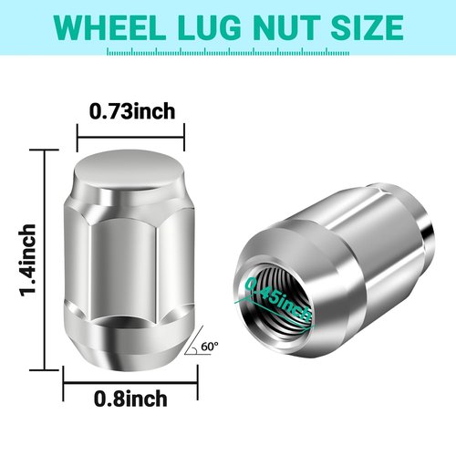 DRIVE UP Golf Cart Wheel Lug Nuts, Chrome Golf Cart Lug Nuts for EZGO Club Car G&E Models, 16 Packs (1/2-20 Size, Silver Modified Style) Replaces OEM 1010984 14723-G1