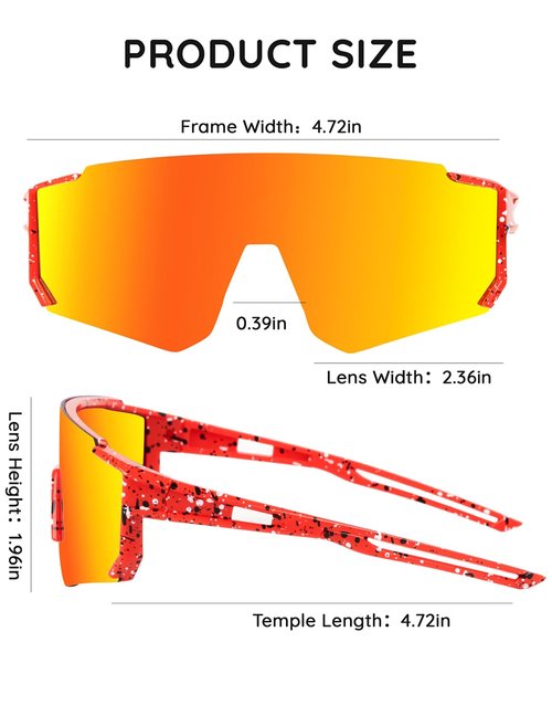 AGGKKY 3 Pack Kids Sunglasses, Youth Baseball Sunglasses for Boys Girls, Polarized Sun Glasses UV400 Sports Cycling Shades Lightweight Frame for Kids Ages 8-14 (Red/Orange+Black/Blue+Navy Blue/Green)