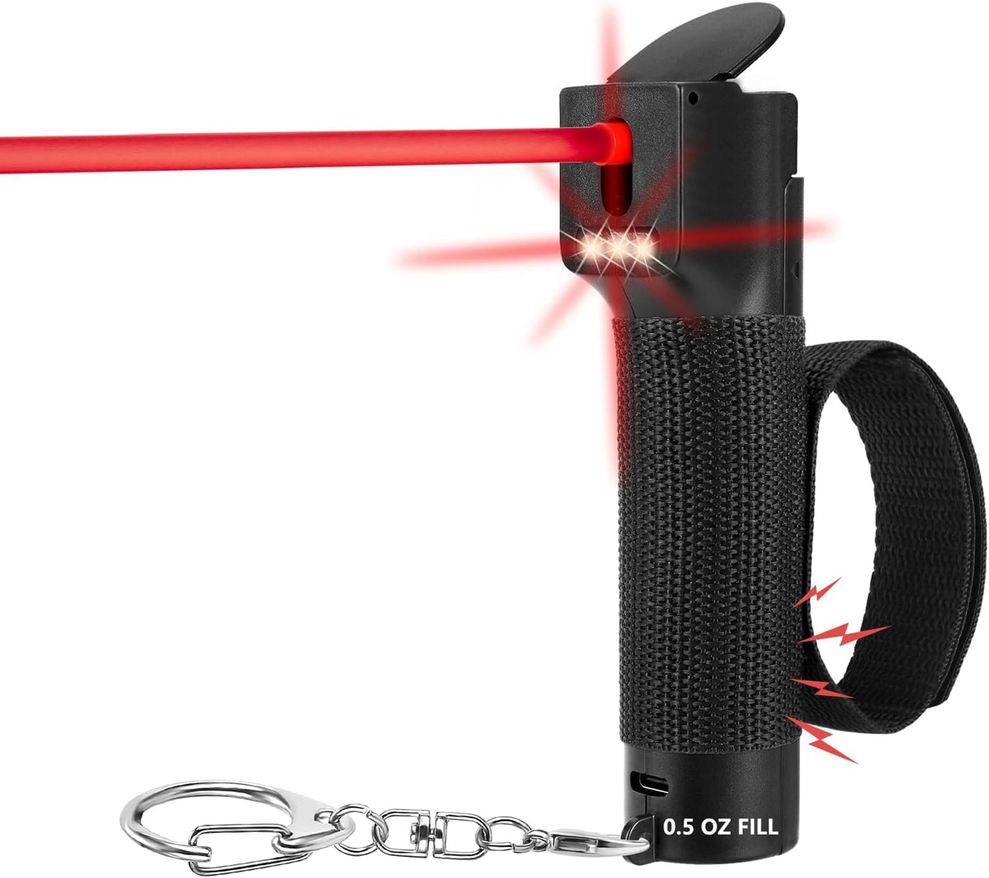 Skiennix 3-in-1 Pepper Spray Set - Max Strength Pepper Gel, Strobe Light & 130 dB Siren for Women