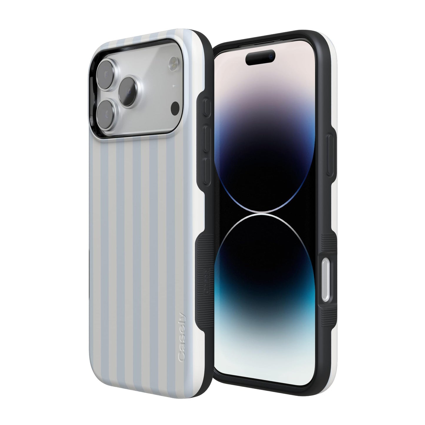 Casely iPhone 17 Pro Case | Blue Stripes | Sunday Best | Bold Protective Design | Compatible with MagSafe