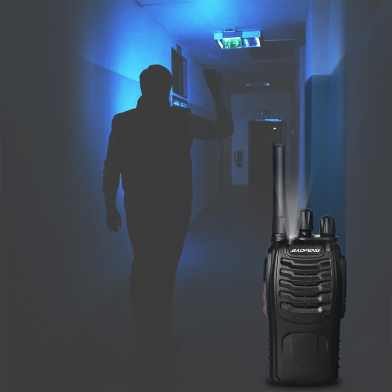 BAOFENG Walkie Talkies for Adults 888S Rechargeable Long Range Two Way Radios with Earpieces,Portable Handheld FRS Radio with 16CH Flashlight Li-ion Battery and Charger -4 Pack