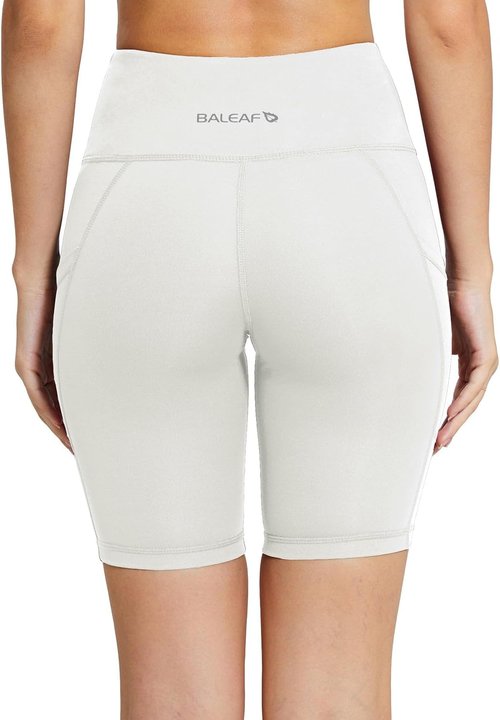 Baleaf Women's High Waist Biker Shorts - Comfortable Spandex with Pockets | 8"/5"/3" Sizes Available