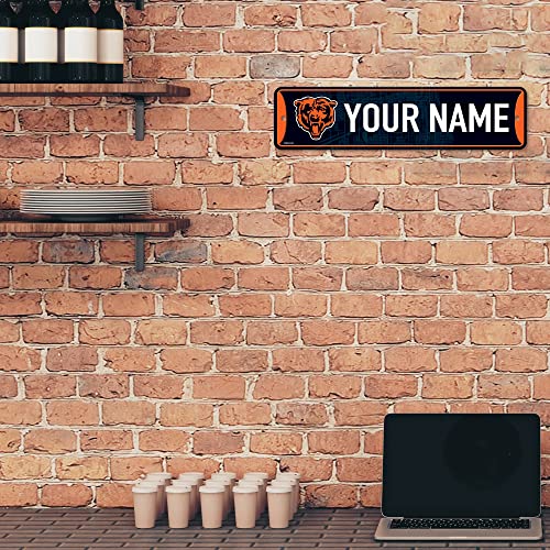 Personalized Chicago Bears Metal Street Sign - 4" x 15"