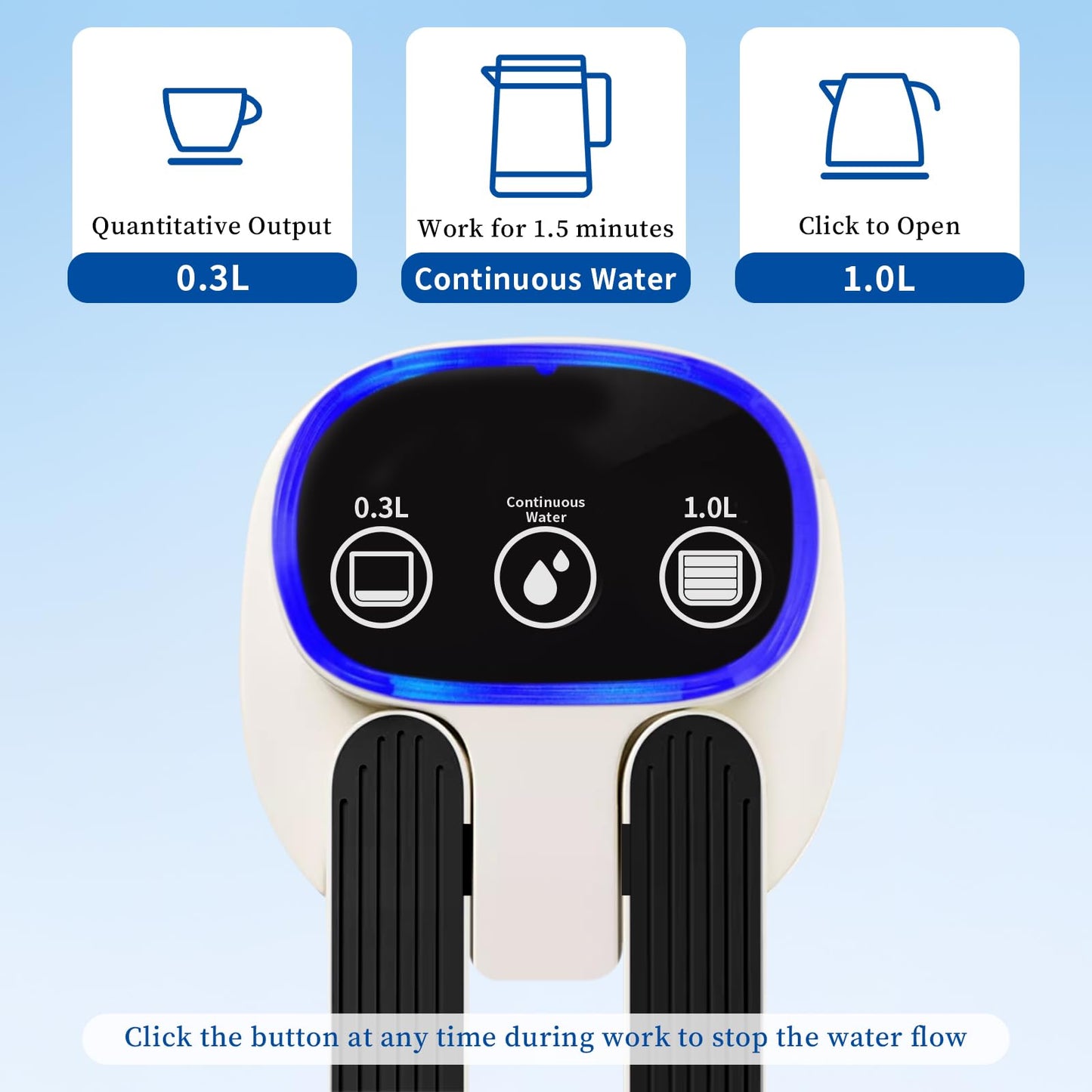 Qicyfeus Water Bottle Pump Automatic Water Dispenser for 5 Gallon Bottle Type-C Charging Portable Electric Water Dispenser Pump (White)