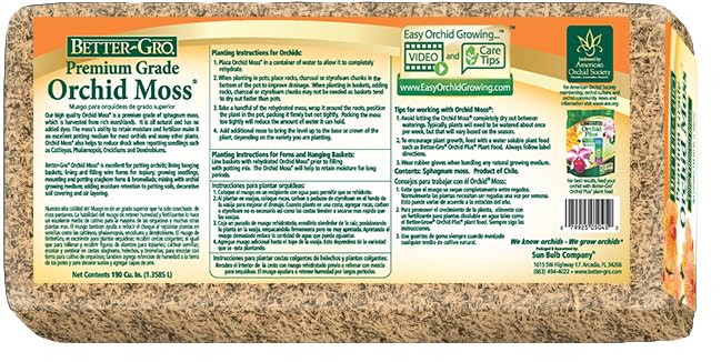 Premium Grade Sphagnum Moss for Orchids & Plants - 190 cu in