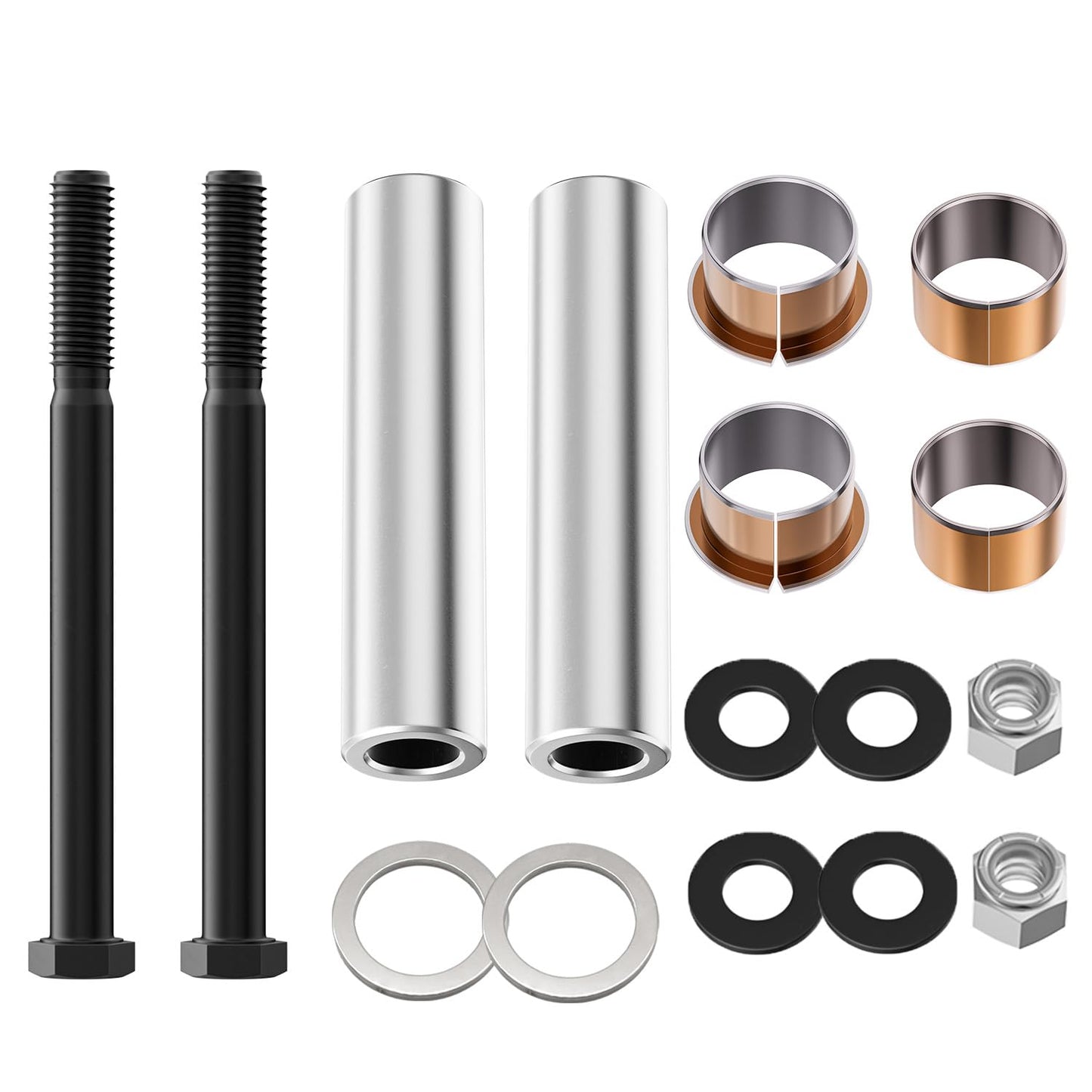 FIXHAWK Golf Cart Spindle King Pin Tube Bushing Repair Kit with Claw Copper Sleeve, Fits 2001-UP EZGO TXT/PDS Golf Cart. Replace OEM #70648-G01, 70749G01, 70745G01