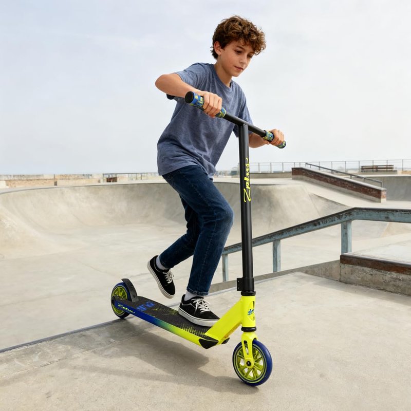 Zplus Pro Scooter - Stunt Trick Beginner to Advanced Freestyle Street Pro Scooter for Kids Ages 8 and Up, Teens and Adults(Green/Orange)