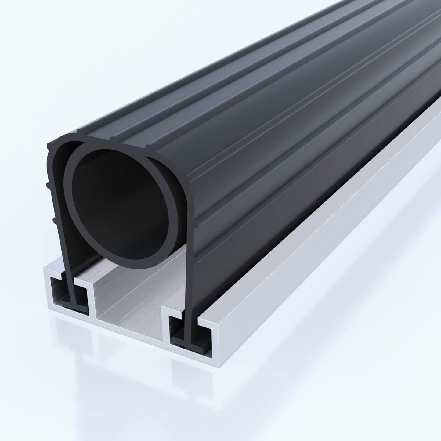 Ginchain U+O Ring Bottom Rubber Kit, Universal Garage Door Seals with Pre-drilled Aluminum Track Retainer Base, Heavy-Duty Weather Stripping Kit, 20 Feet