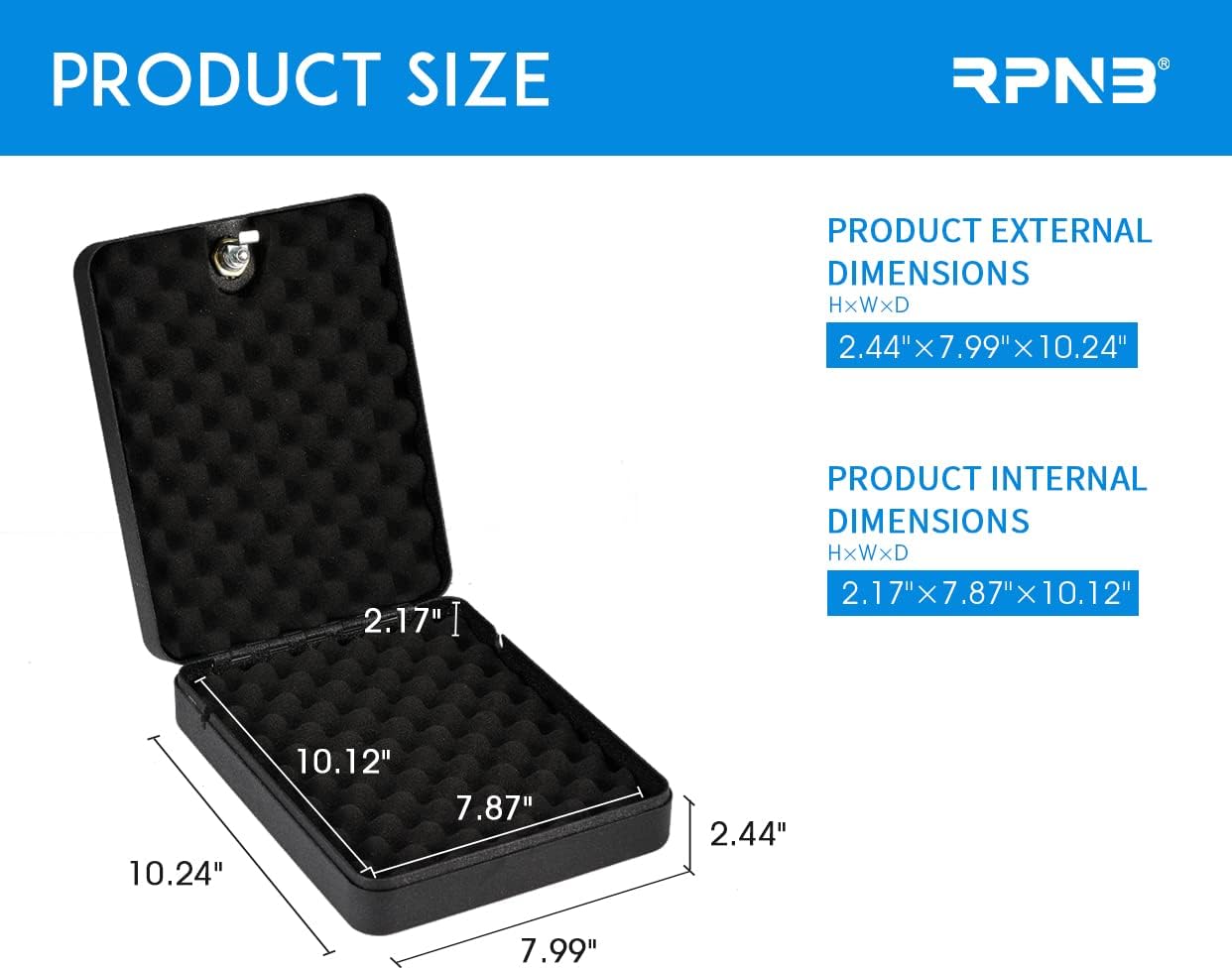RPNB Gun Safe - Portable Handgun Security Lock Box with Key Access | Compact and Durable Design