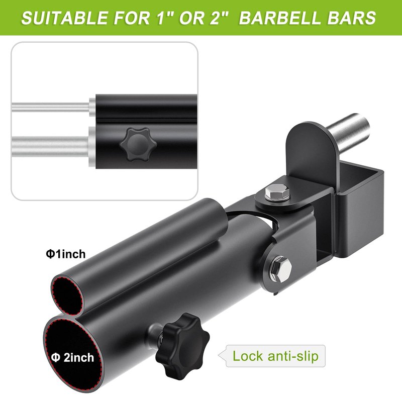 SELEWARE T Bar Row Landmine Attachment for 2" x 2" Power Rack with 5/8" or 1" Hole, Power Cage Attachment for 1"&2'' Barbell Free Swivel Heavy Duty Structure 600 lbs Capacity