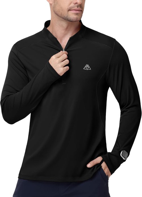 Haimont Men's Lightweight Quarter Zip Pullover | UPF50+ Sun Protection Long Sleeve Hiking Shirt