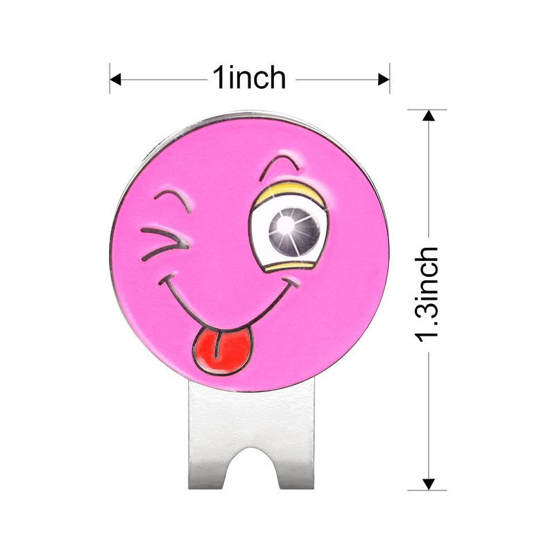 MYKUJA Golf Ball Makers with Hat Clips Funny Expressions for Golfers, Kids, Golf Accessories Premium Golf Gifts Pack of 6