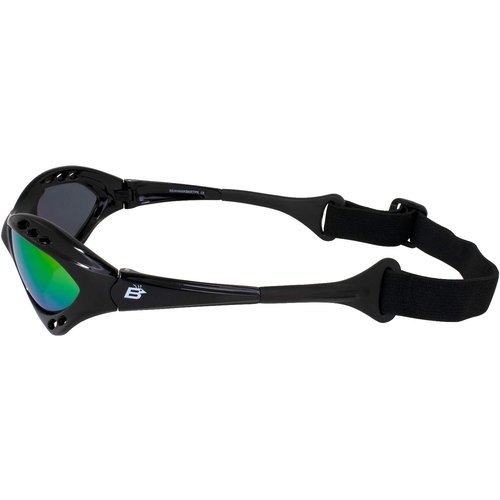Birdz Eyewear Seahawk Padded Polarized Sunglasses 3 Pairs w/Strap Water Sports Surfing Kayaking Jetski Black Frame w/Blue Pink & Purple Mirror Lenses