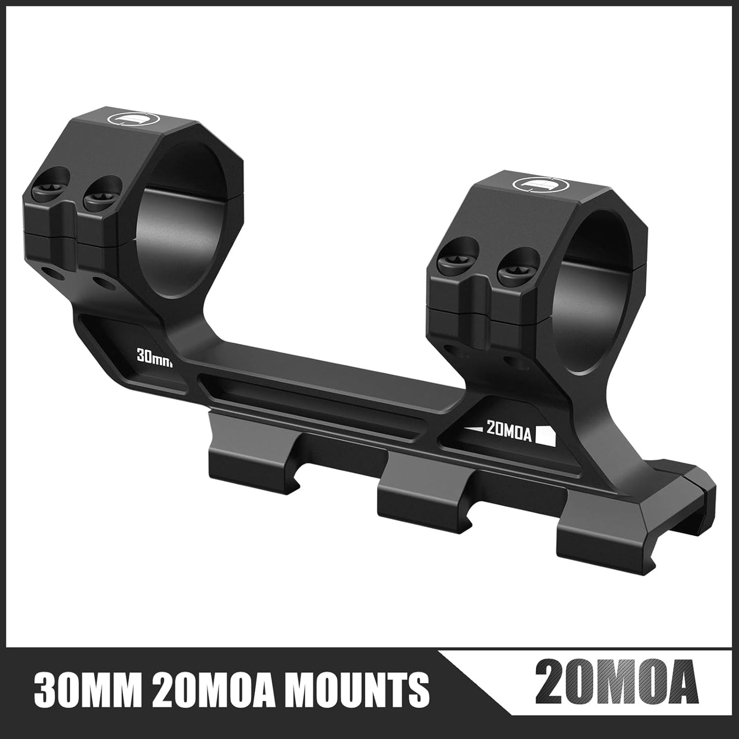 One-Piece High Precision 20 MOA Cantilever Scope Mount by [Brand Name] - 34mm/30mm Tube for Picatinny Rail
