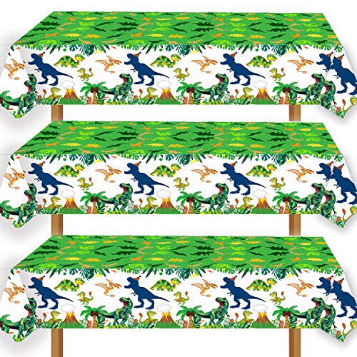 Dinosaur Party Tablecloths - 3pcs Disposable Plastic Covers