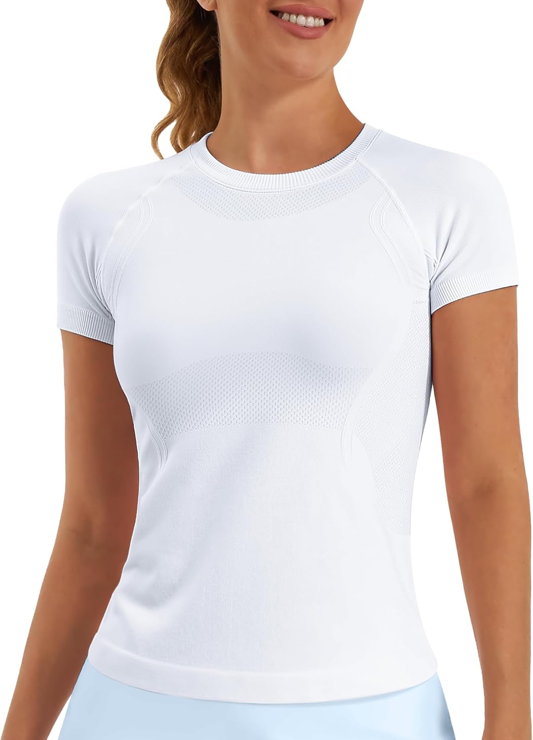 Stelle Women's Workout Tops - Short Sleeve Seamless Athletic Shirts for Yoga & Gym | Breathable Tees