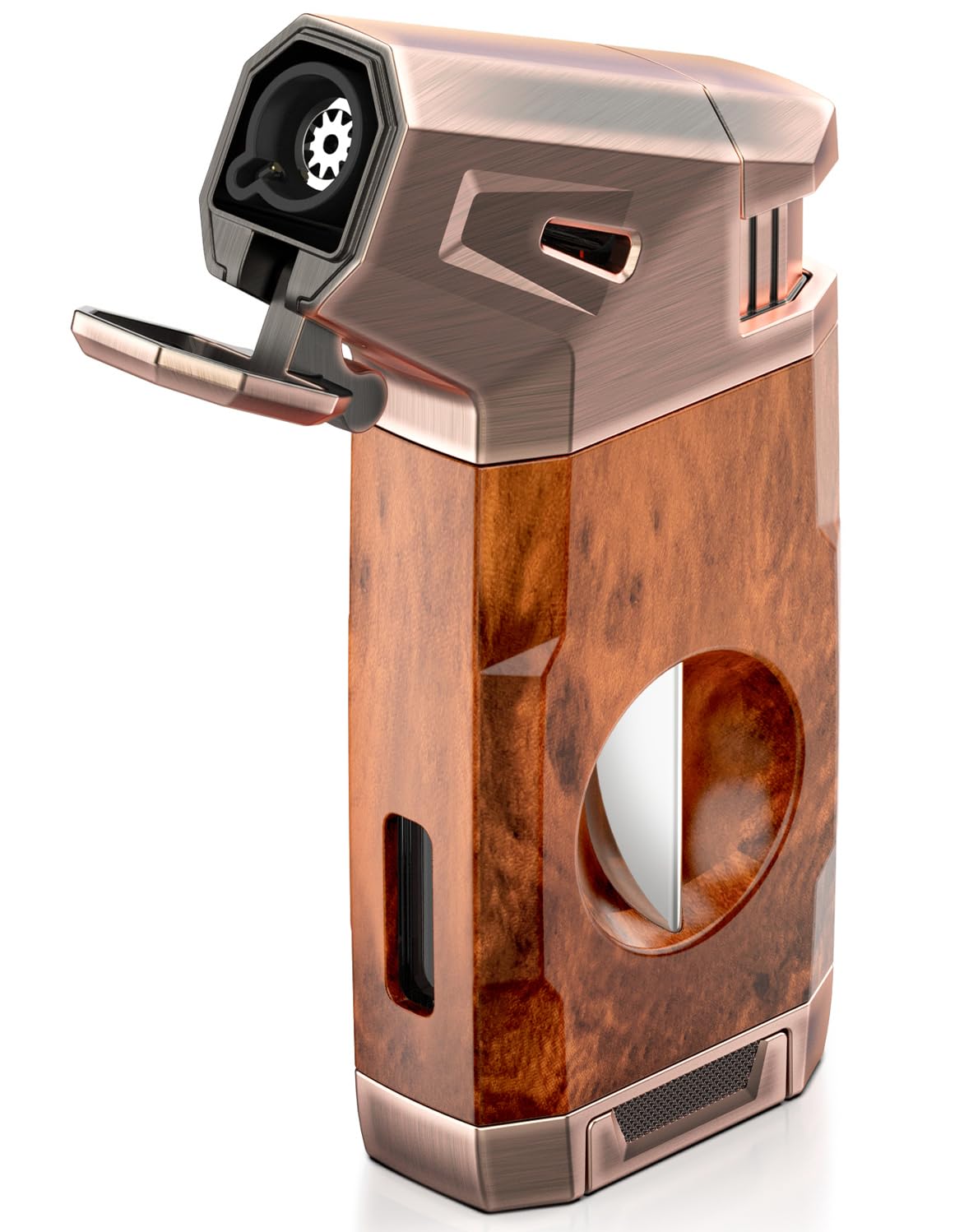 Cigar Torch Lighter, V Cigar Cutter and Lighter Set, Cool Cigar Gifts for Men