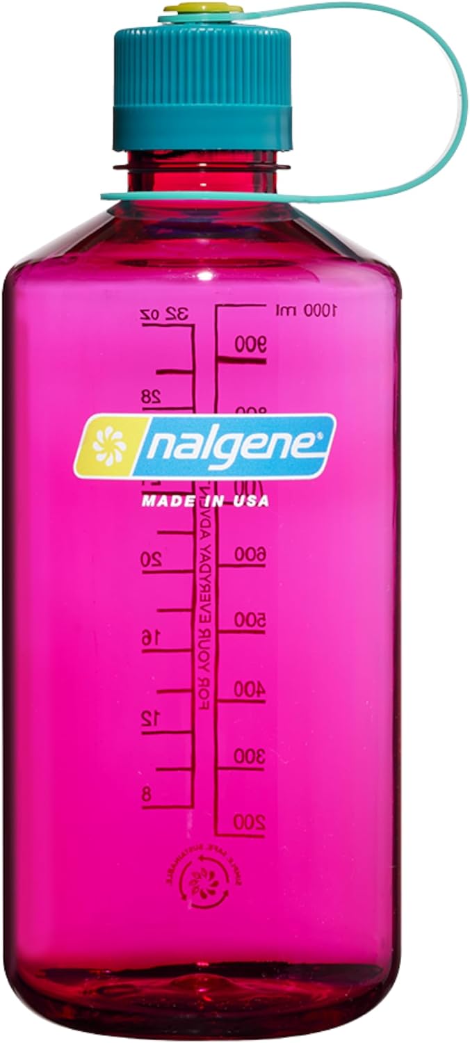 Nalgene 32 oz Narrow Mouth Water Bottle - BPA-Free, Durable & Leak-Proof | Lightweight for Gym, Office & Travel, Eggplant