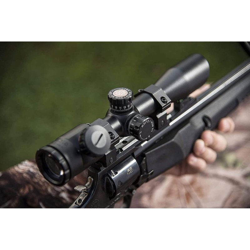 TRUGLO 4x32mm Compact Crossbow Scope with Scope Rings Included| BDC/Rangefinder, Black