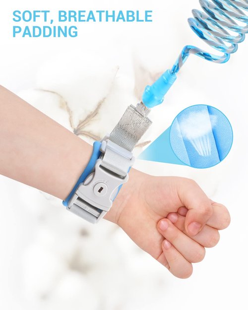 Dr.meter Anti-Lost Wrist Link - 2-in-1 Safety Wristband Leash for Toddlers | 6.56ft Dual Length Harness for Travel