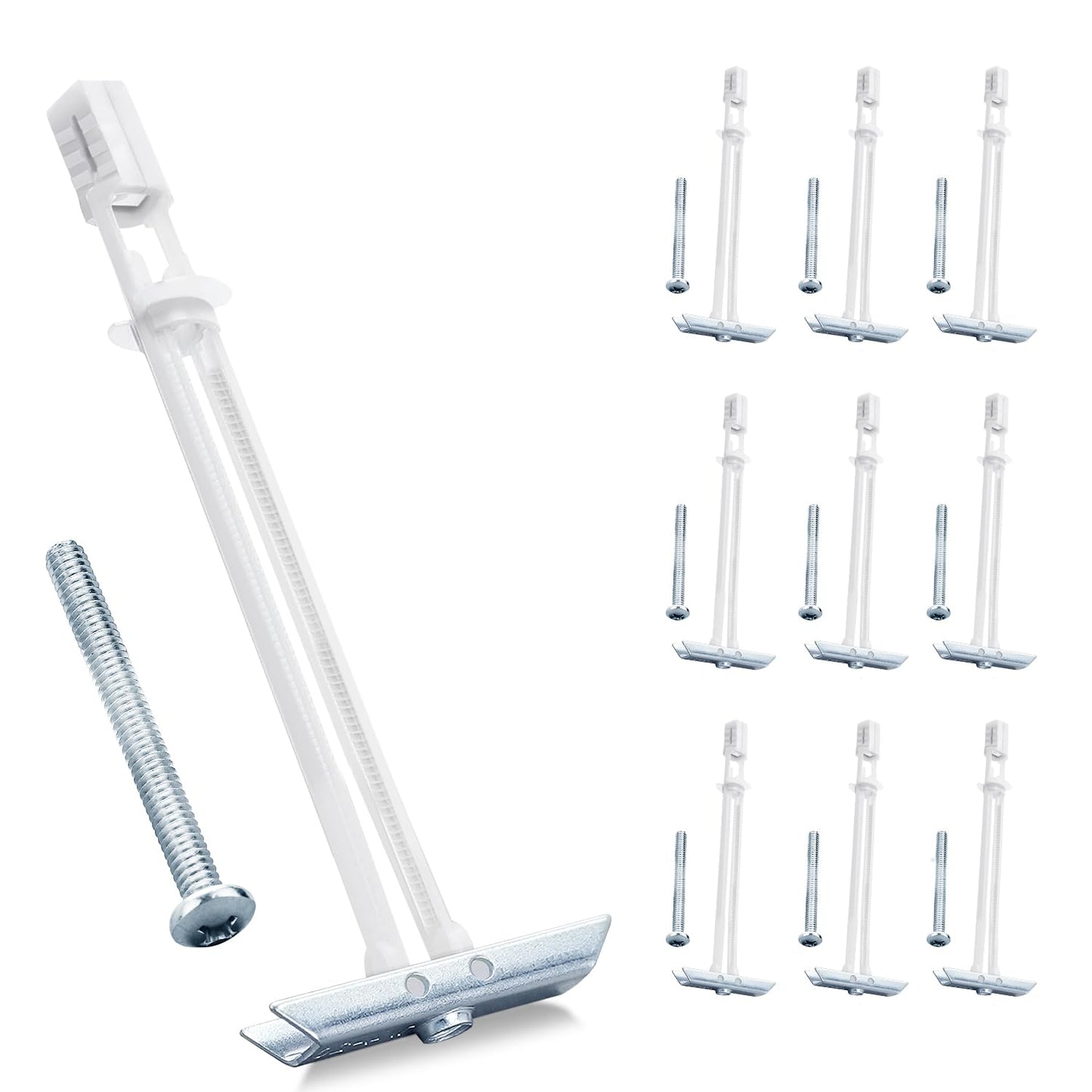 Heavy Duty Drywall Anchor Bolts with 1/4"-20 Fastener Suitable for TV Mounting Hollow Wall Anchor Bolt Screw Kit Supports Up to 270 lbs Each on 1/2 Inch Drywall Pack of 10