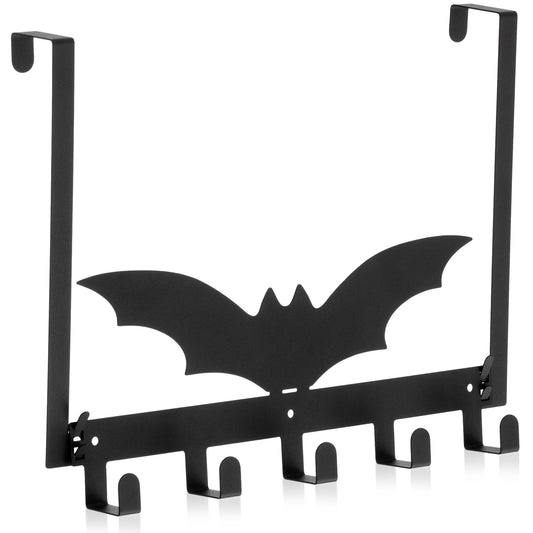Reallnaive Bat Over The Door Hooks Halloween Gothic Bathroom Decor Hanger Wall Mount Rack Holder for Towel, Hat, Coat, Cloth, Keychain, Bag, Home Organizer