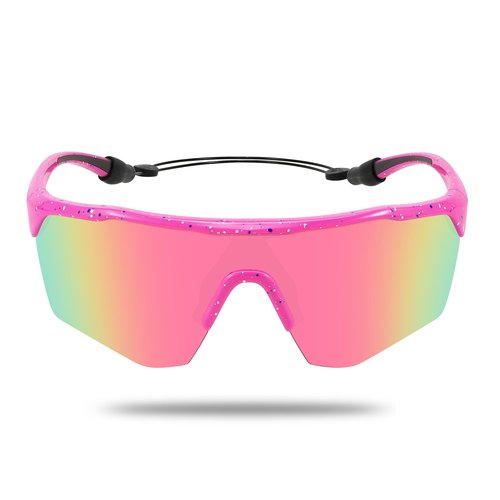 Ofwin Kids Sports Sunglasses for Boys Girls Polarized Youth Softball Baseball Sunglasses Cycling Running Age 5-15 Pink Frame/Purple Pink Mirror Lens
