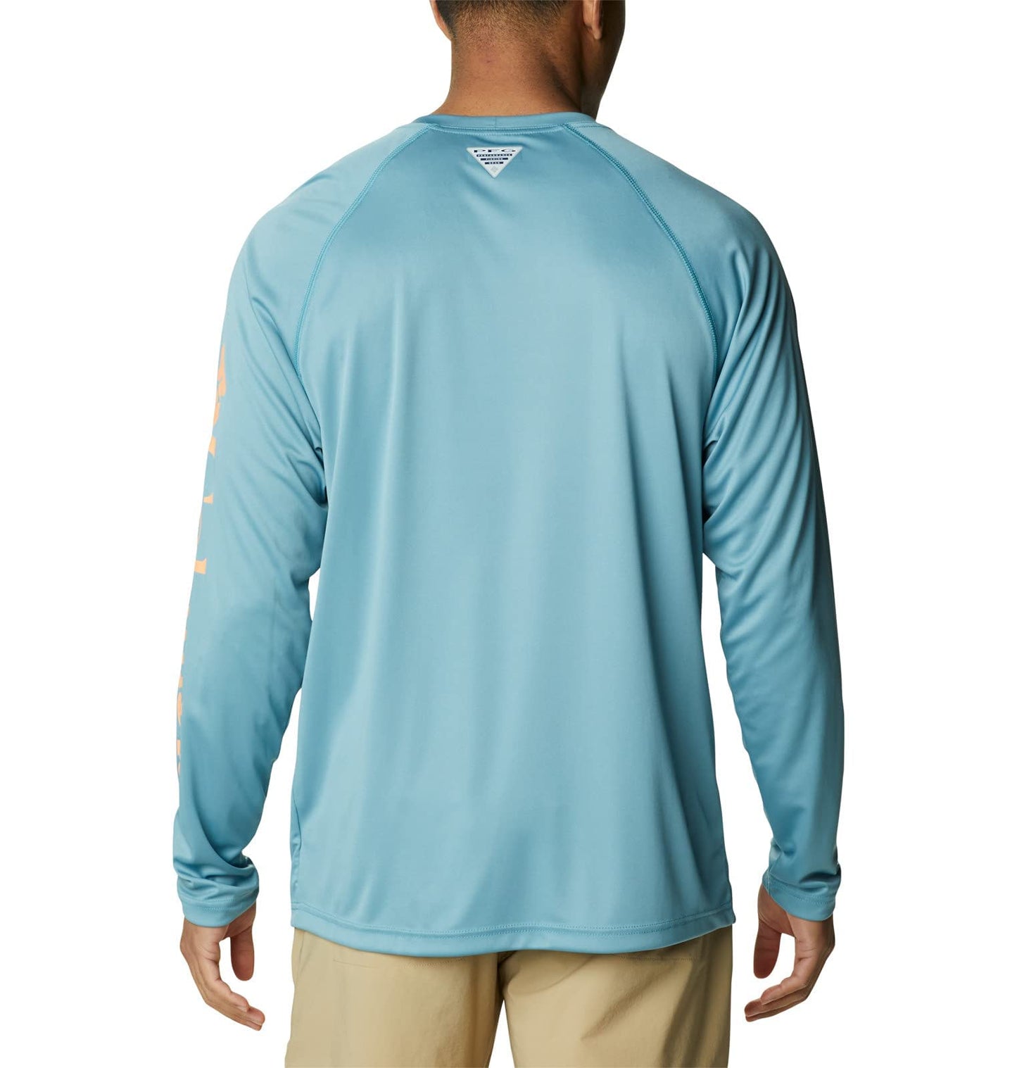 Columbia Men's Terminal Tackle Long Sleeve Shirt, Storm/Bright Nectar Logo, 2X Tall