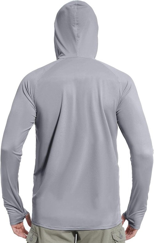 Isnowood Sun Shirt - Men's Long Sleeve UPF 50+ UV Protection Hoodie for Fishing & Hiking