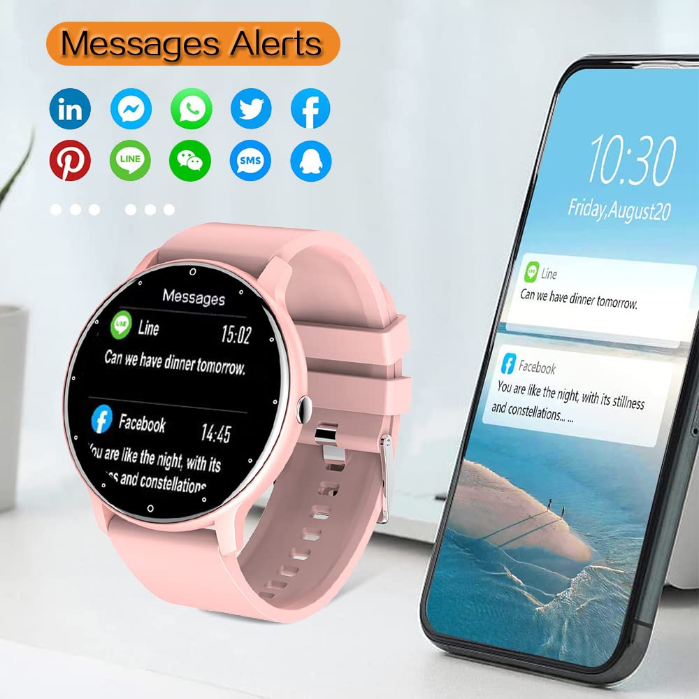 0.3inch Ultra Thin Smart Watch Fitness Tracker Pedometer with Heart Rate, Blood Pressure, Blood Oxygen and Sleep Monitoring Functions, Support Message Push Notification, Multiple OSD Languages