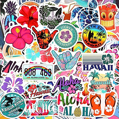100 Pcs Waterproof Hawaii Summer Stickers - Vinyl Decals