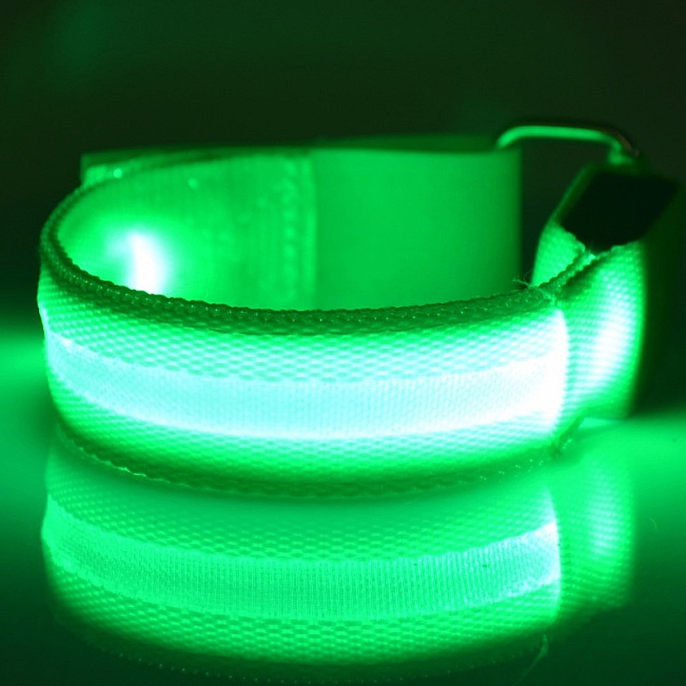 Fashion&cool LED Slap Band, USB Rechargeable Light Up Sport Armband, Glow in the Dark Adjustable Bracelets for Men&Women, Night Safety Lights for Running, Jogging Cycling, Hiking