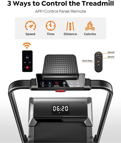Acezoe Walking Pad Treadmill - 2 in 1 Foldable Design for Home & Office | 300lbs Capacity, Remote & LED Display