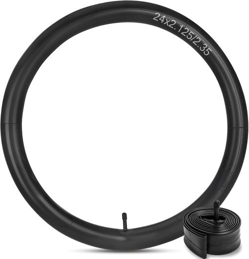 24-Inch Bike Tube by [Brand Name] - Durable Replacement for 24x1.75 to 2.35 Inch Tires with Schrader Valve