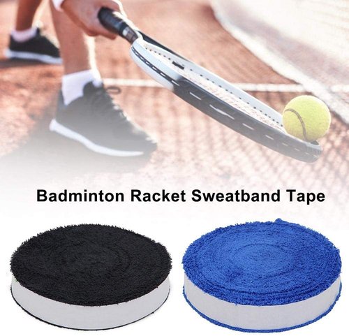 ITODA Badminton Tennis Racket Towel Hand Glue,Cotton Anti-Skid Sweat Tape Badminton Racket OverGrip Sweatband Tape Wraps (Blue)