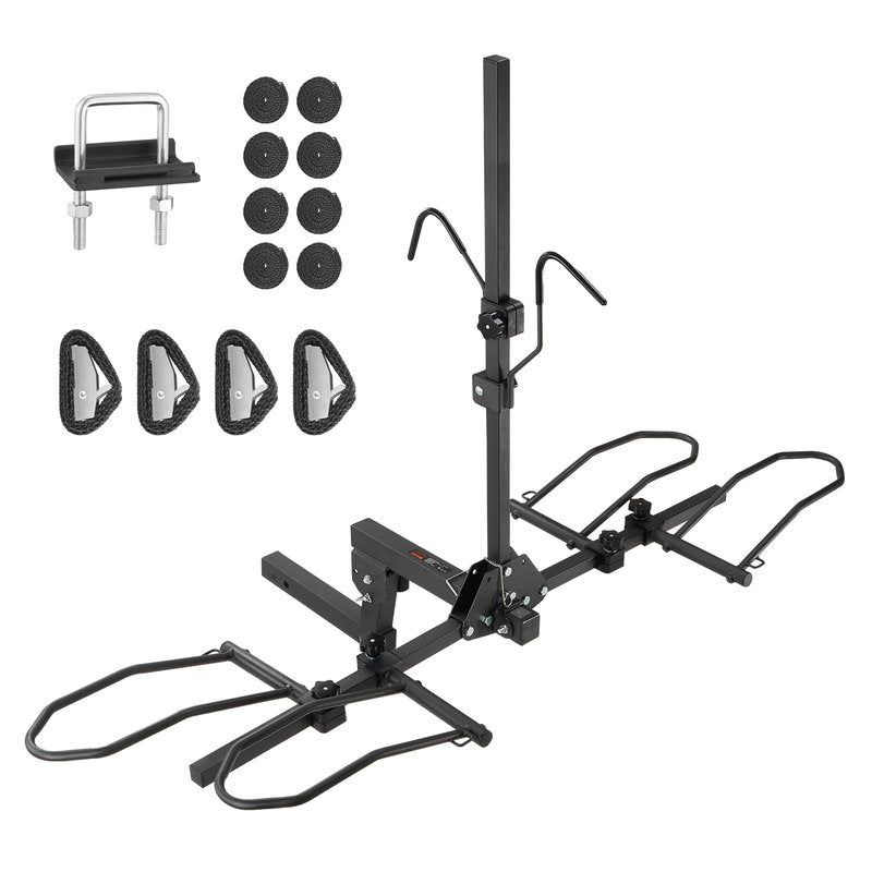 VEVOR Hitch Mount Bike Rack, 160 LBS Capacity Ebike Rack, 2-Bike Platform Style for 2-inch Receiver, Titling and Folding Bike Carrier with Tires up to 5" Wide, for Car, SUV, Truck, RV