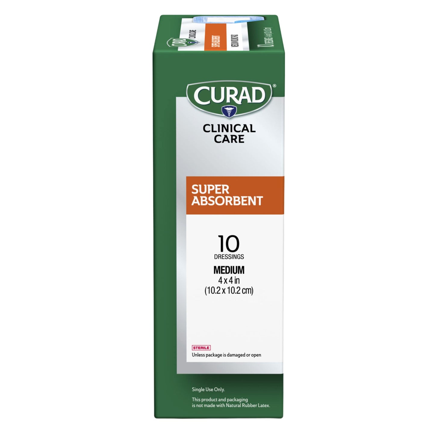 Curad Super Absorbent Wound Pad, Medium, 4" x 4", 10 Count, 3 Pack