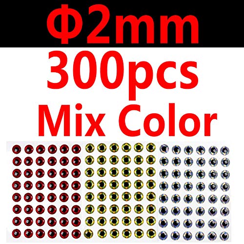 300 PCS 2mm Bionic Fish Eyes for Fly Tying Lures