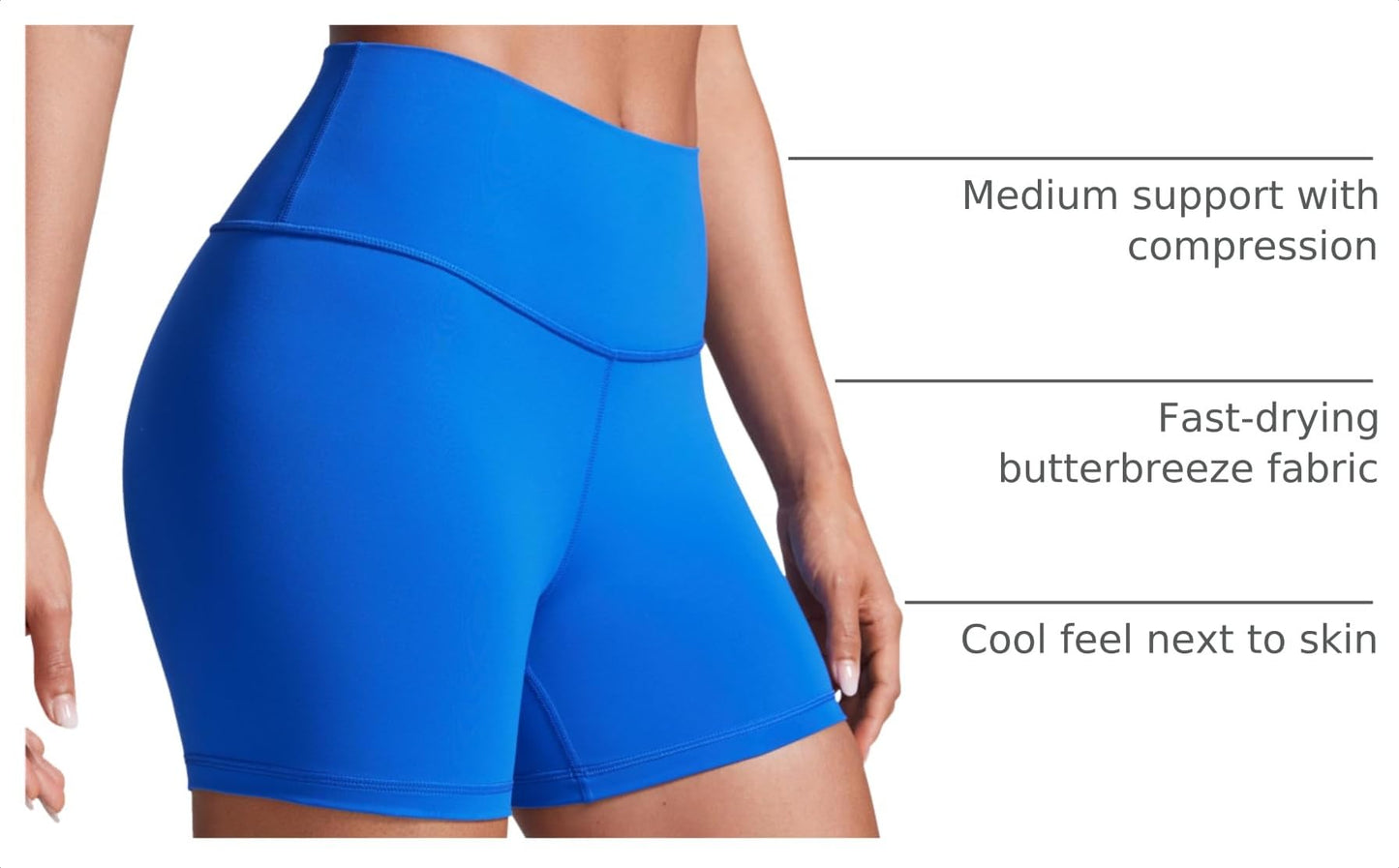 CRZ YOGA Butterbreeze Biker Shorts 4'' Sparkle Blue Small